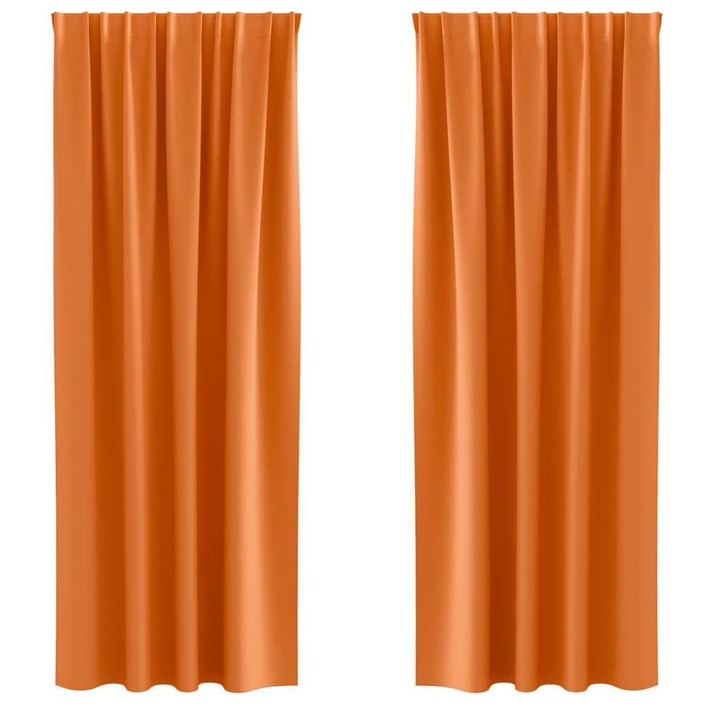 Vidaxl zwart-out gordijnen met ringen 2 pcs feloranje 260 x 140 cm