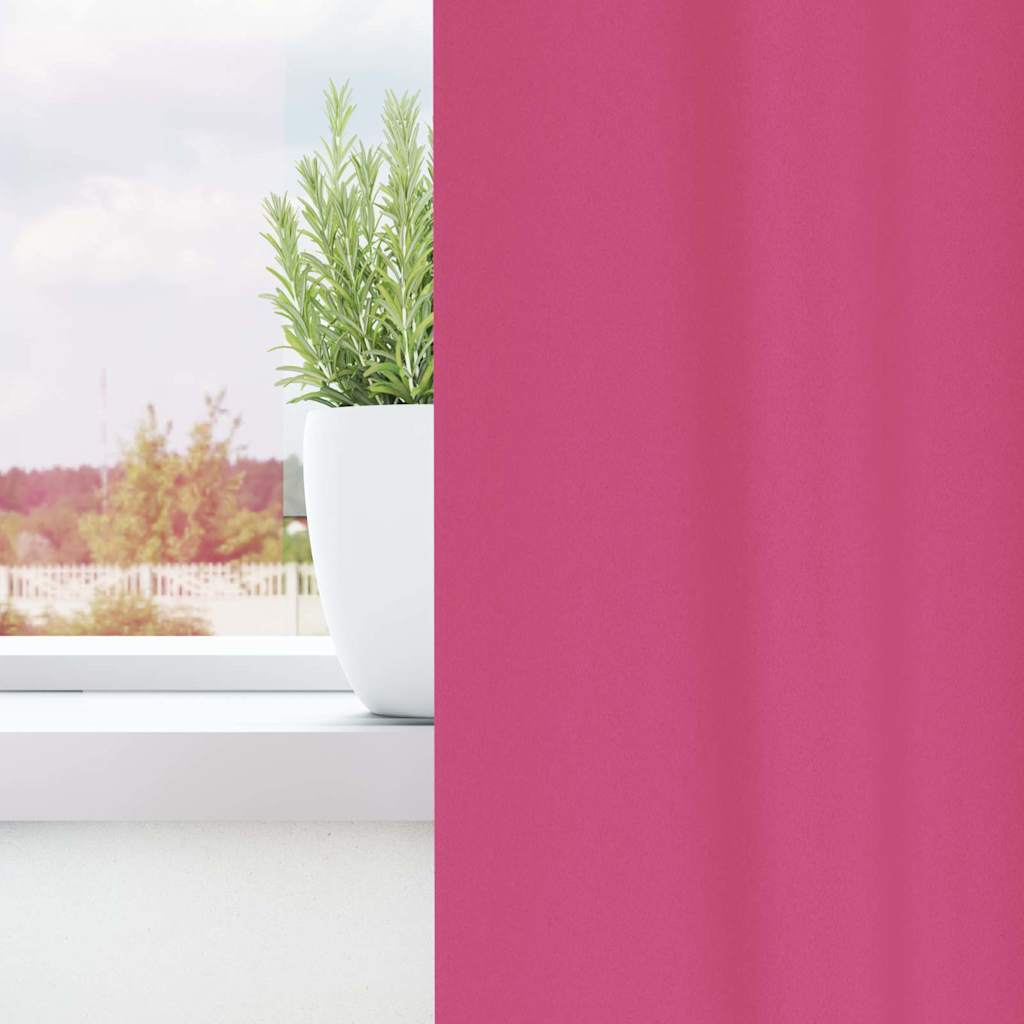 Vidaxl zwart-out gordijnen met ringen 2 pcs felroze 225 x 140 cm