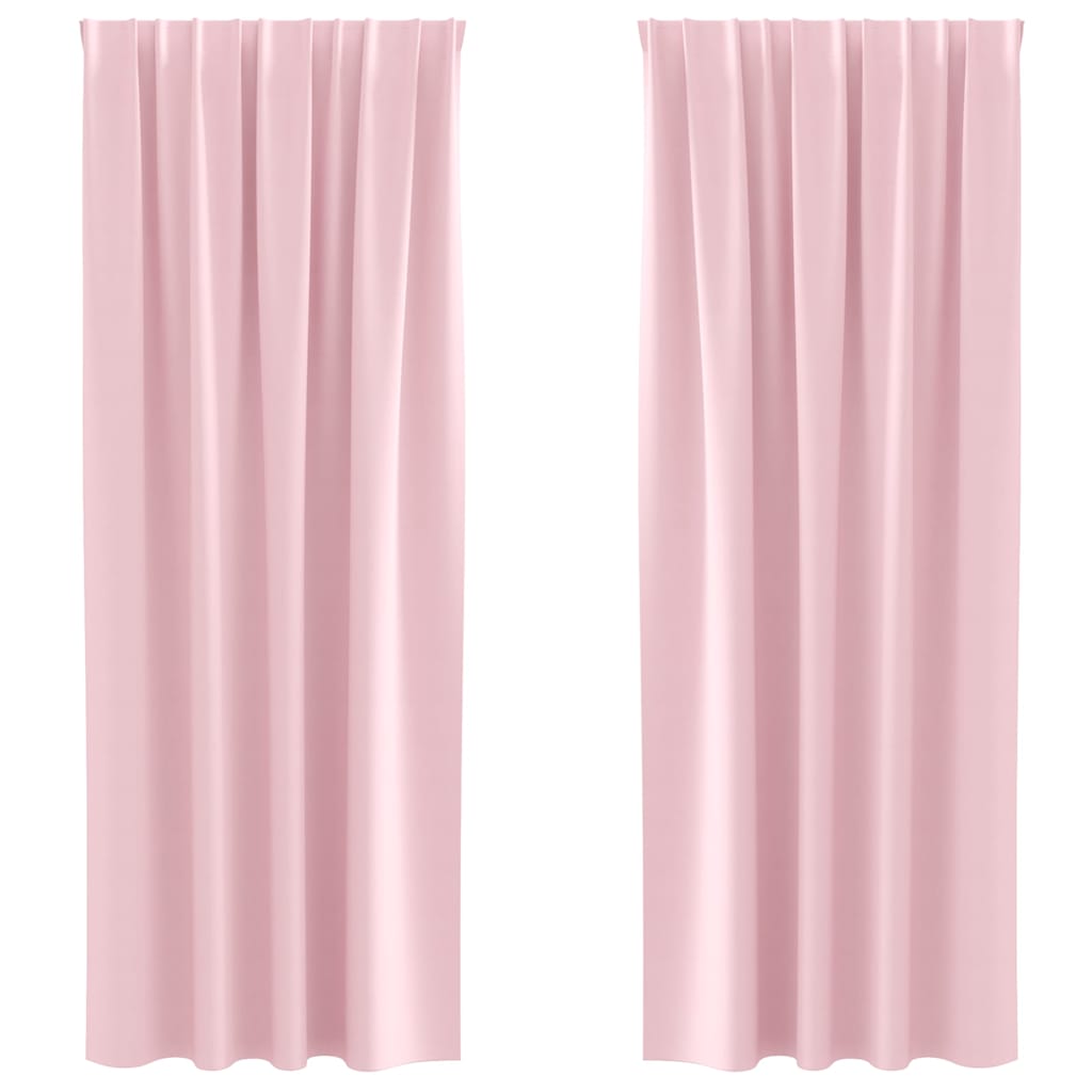 Vidaxl zwart-out gordijnen met ringen 2 pcs babyroze 260 x 140 cm