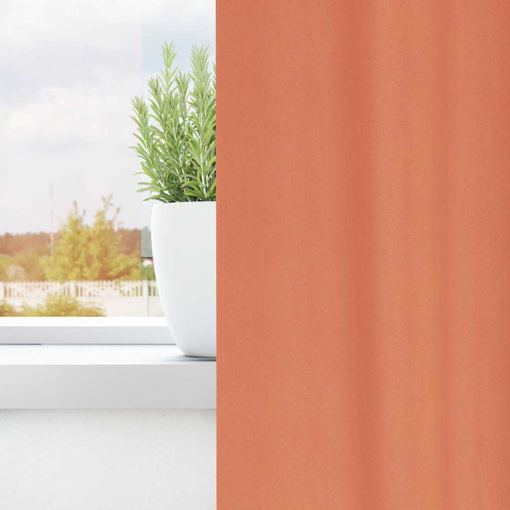 Vidaxl zwart-out gordijnen met ringen 2 pcs terracotta 260 x 140 cm