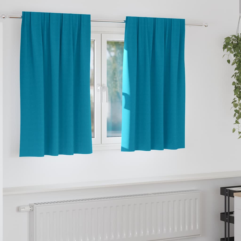 Vidaxl zwart-out gordijnen met ringen 2 pcs turquoise 140 x 140 cm