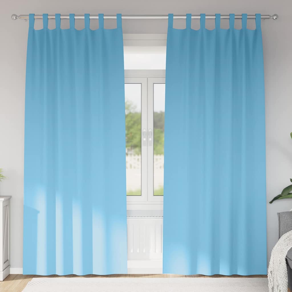 Vidaxl zwart-out gordijnen met ringen 2 pcs lichtblauw 245 x 140 cm