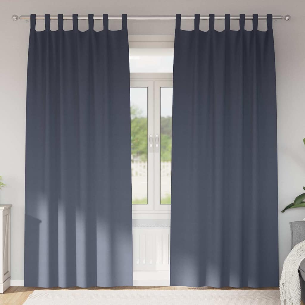 Vidaxl zwart-out gordijnen met ringen 2 pcs antraciet 225 x 140 cm