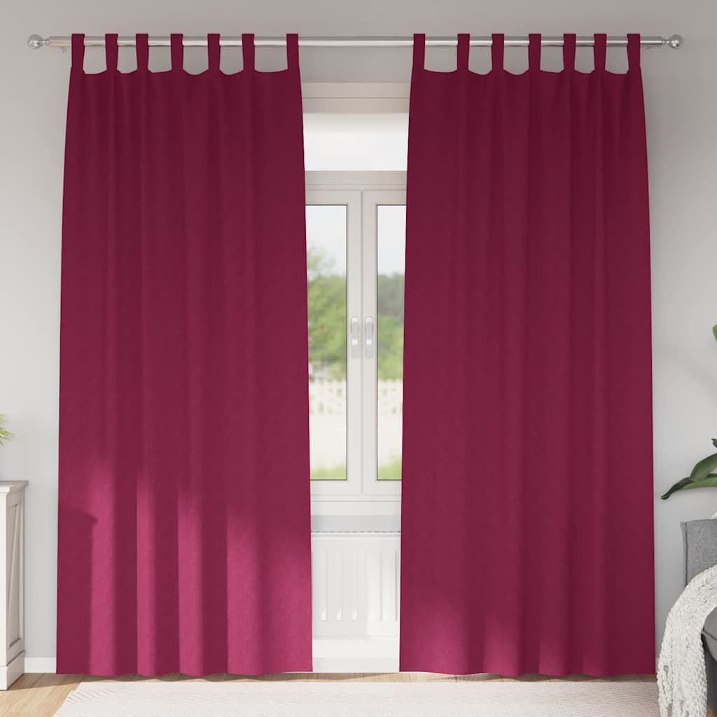 Vidaxl zwart-out gordijnen met ringen 2 pcs wijnrood 245 x 140 cm