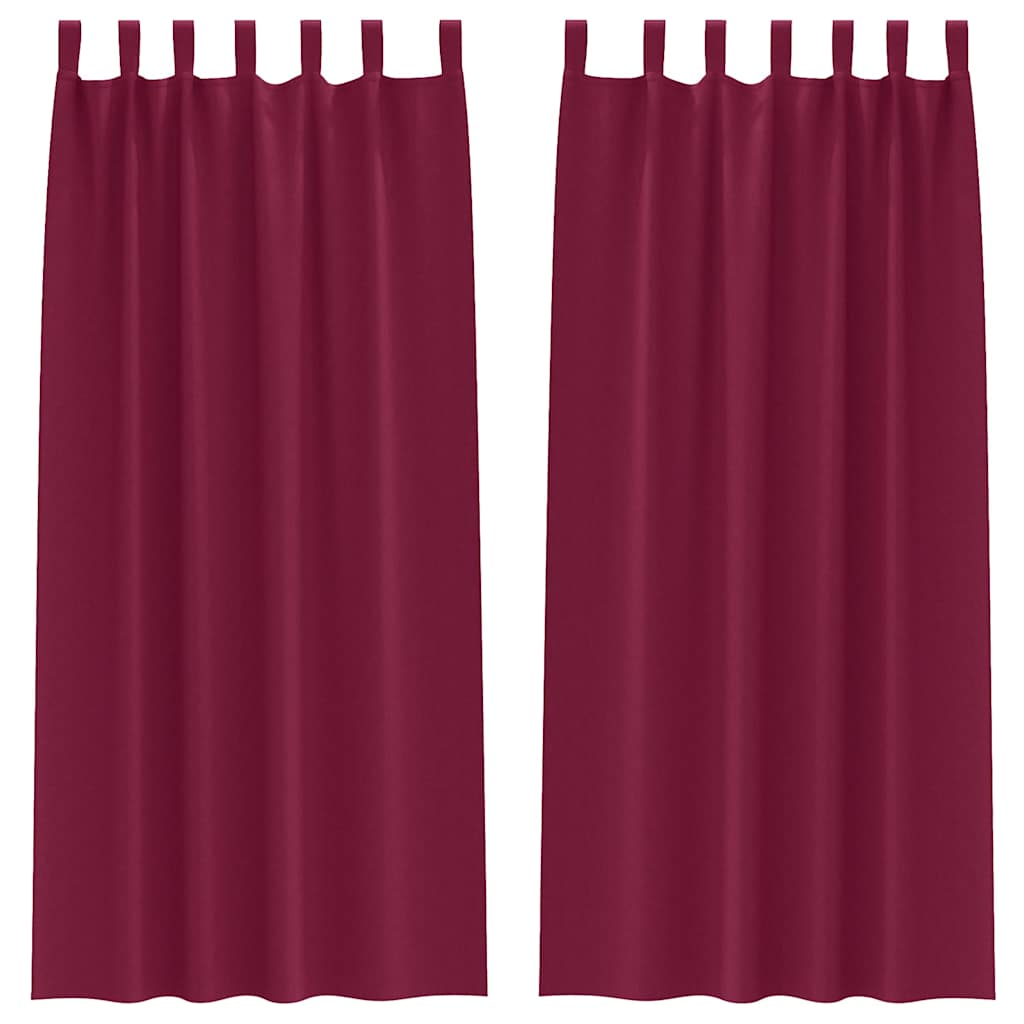 Vidaxl zwart-out gordijnen met ringen 2 pcs wijnrood 245 x 140 cm