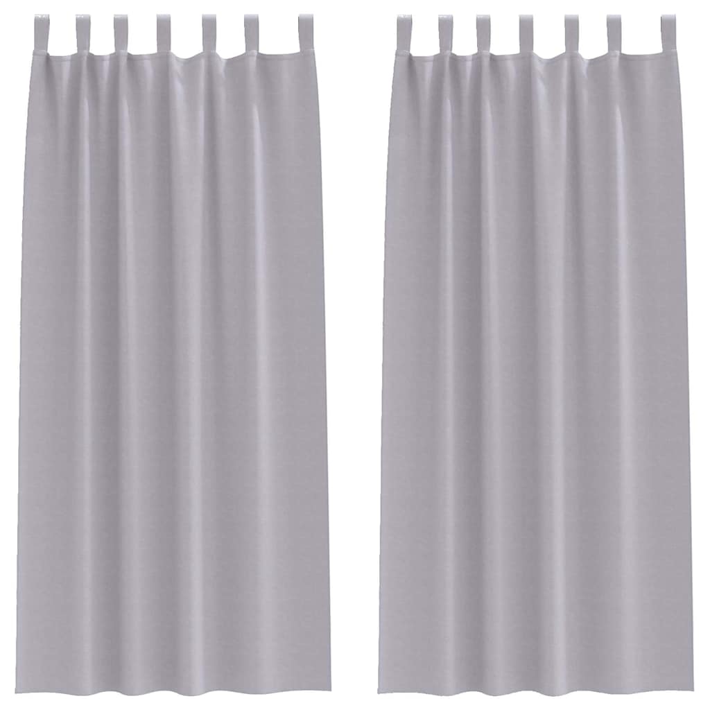 Vidaxl zwart-out gordijnen met ringen 2 pcs metaalgrijs 225 x 140 cm