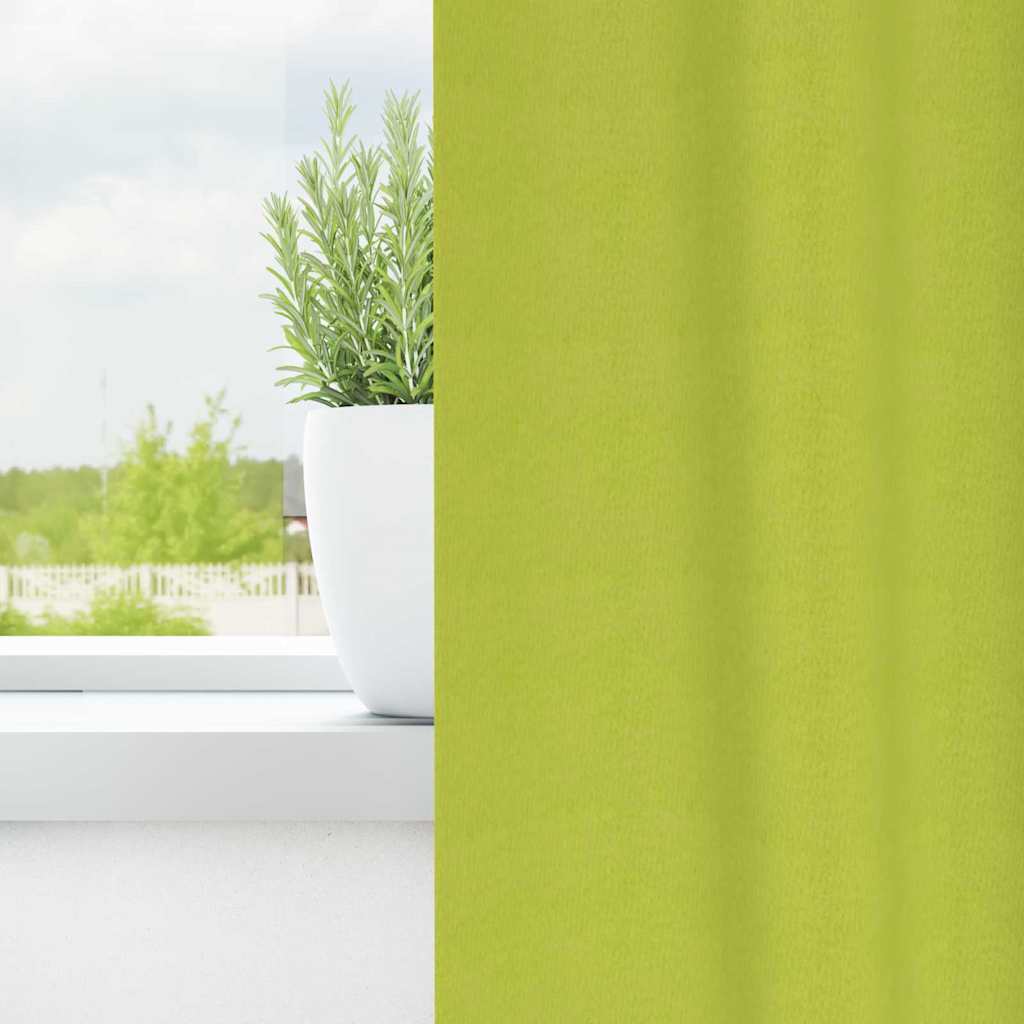Vidaxl zwart-out gordijnen met ringen 2 pcs groen 225 x 140 cm