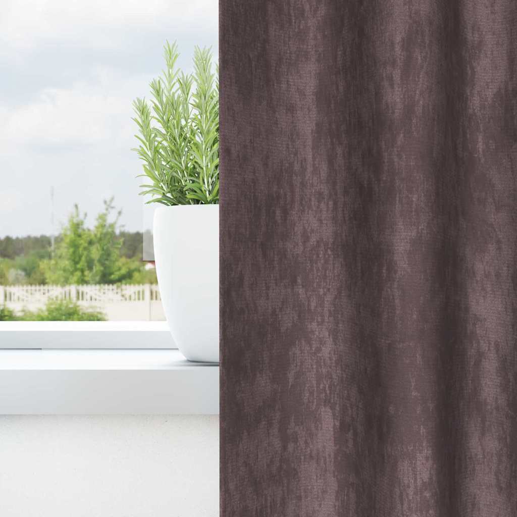 Vidaxl velvet gordijnen met gordijnen 2 pcs bruin 175 x 140 cm fluweel