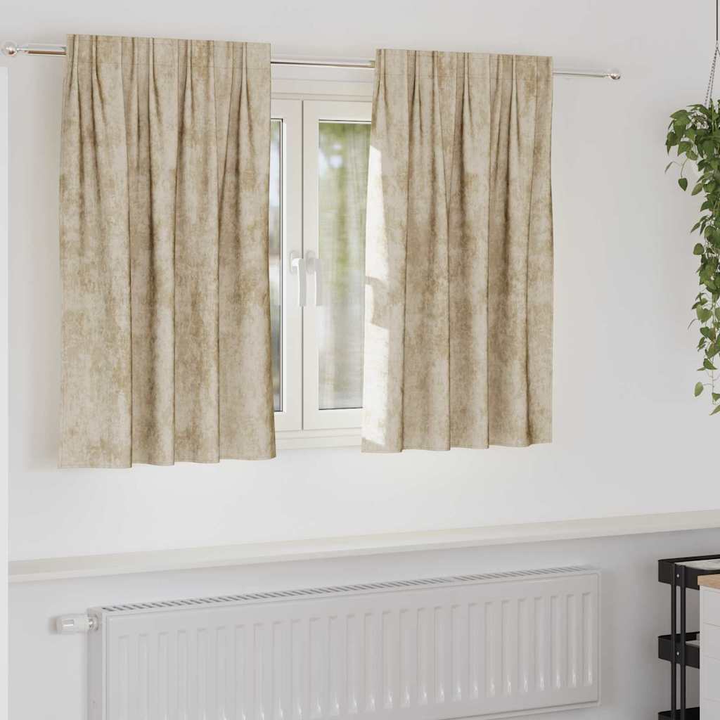 Vidaxl velvet gordijnen met gordijnen 2 pcs crème 140 x 140 cm fluweel