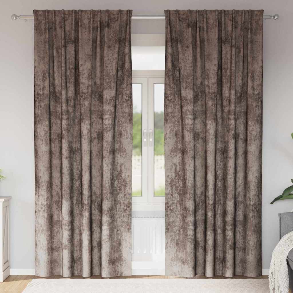 Vidaxl velvet gordijnen 2 pcs cappuccino 245 x 140 cm fluweel