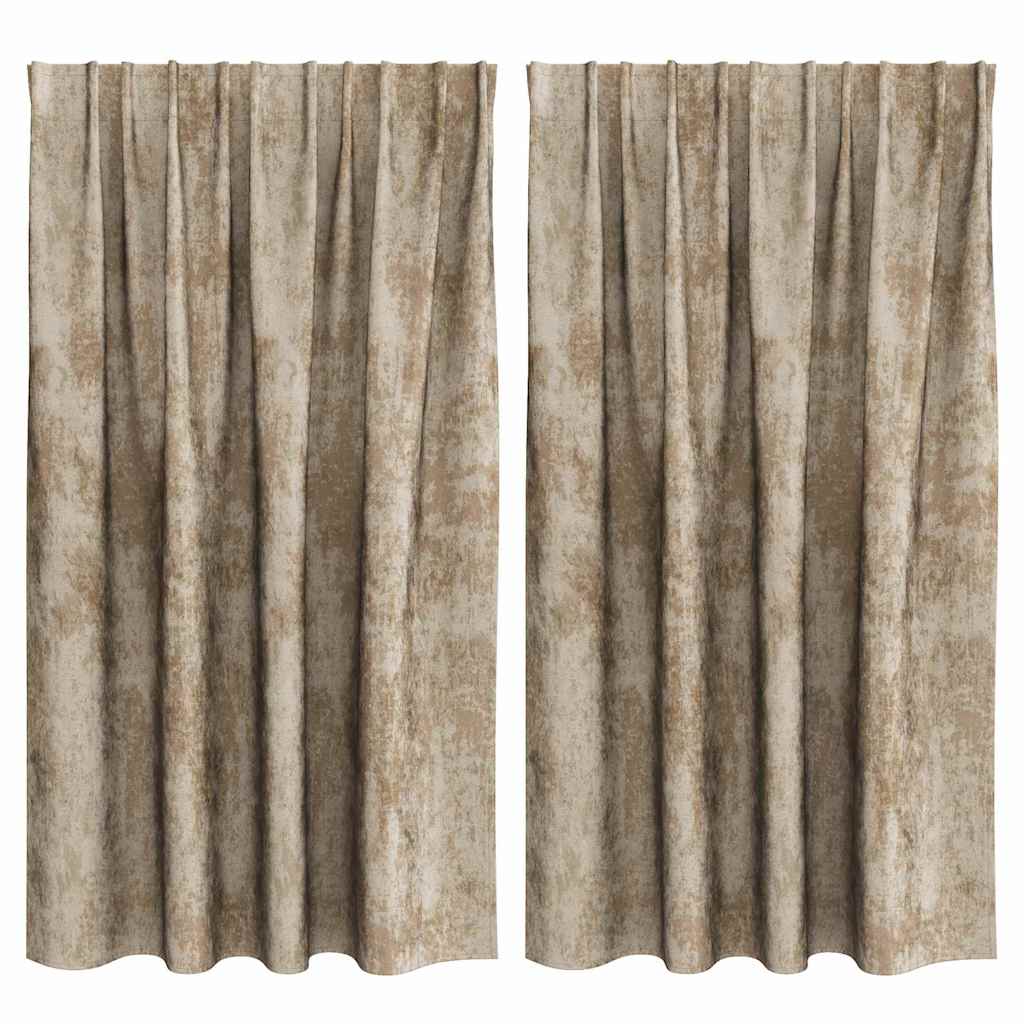 Vidaxl velvet gordijnen 2 pcs champagne 140 x 140 cm fluweel