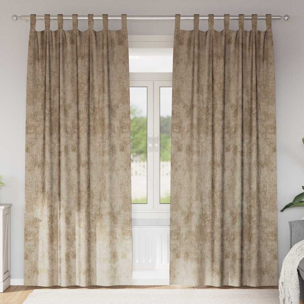 Vidaxl velvet gordijnen 2 pcs champagne 260 x 140 cm fluweel