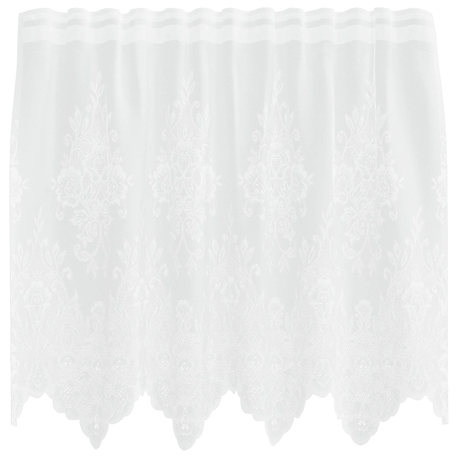 Vidaxl kantgordijn met gordijnen bloemen wit 80 x 150 cm polyester