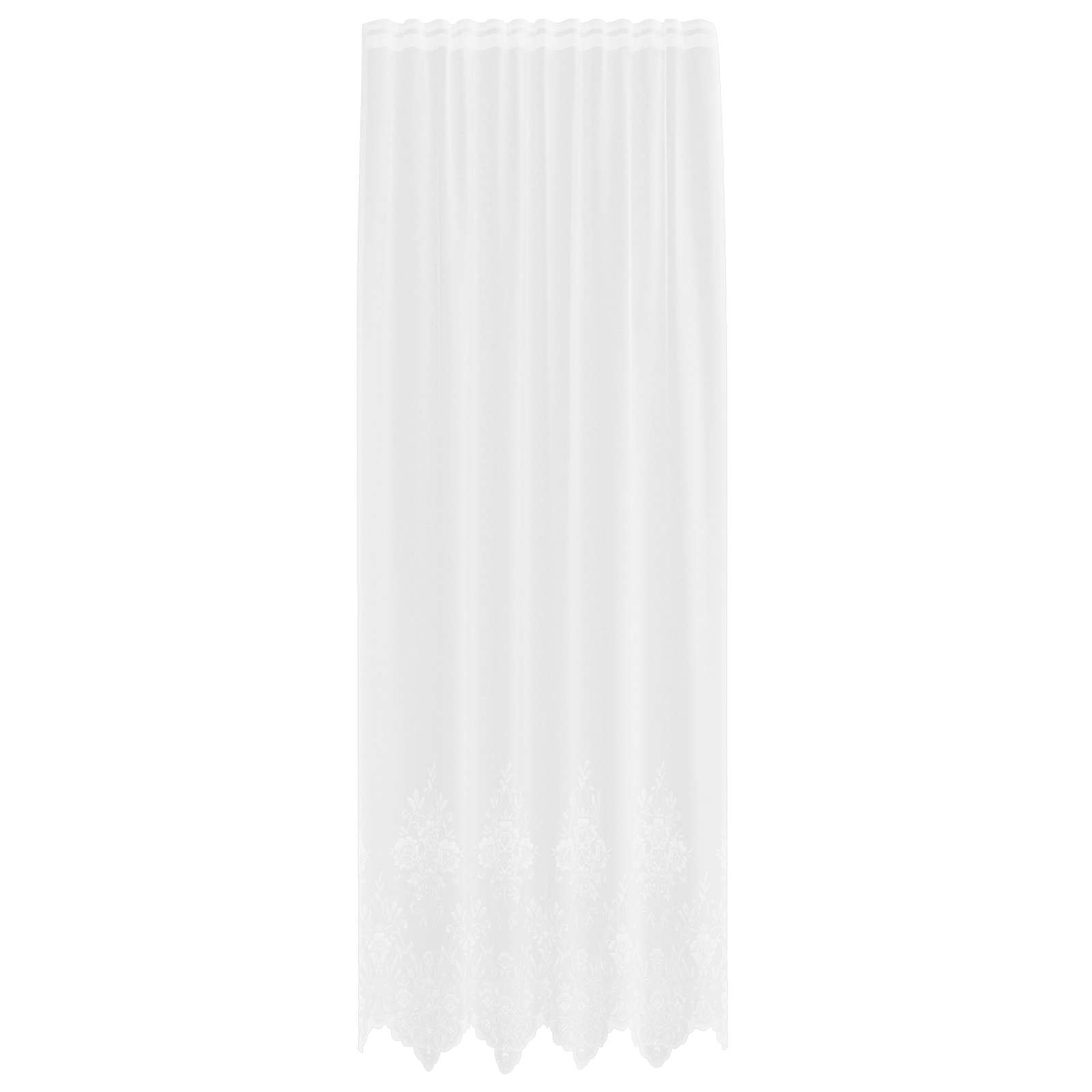 Vidaxl kantgordijn met gordijnen bloemen wit 260 x 150 cm polyester