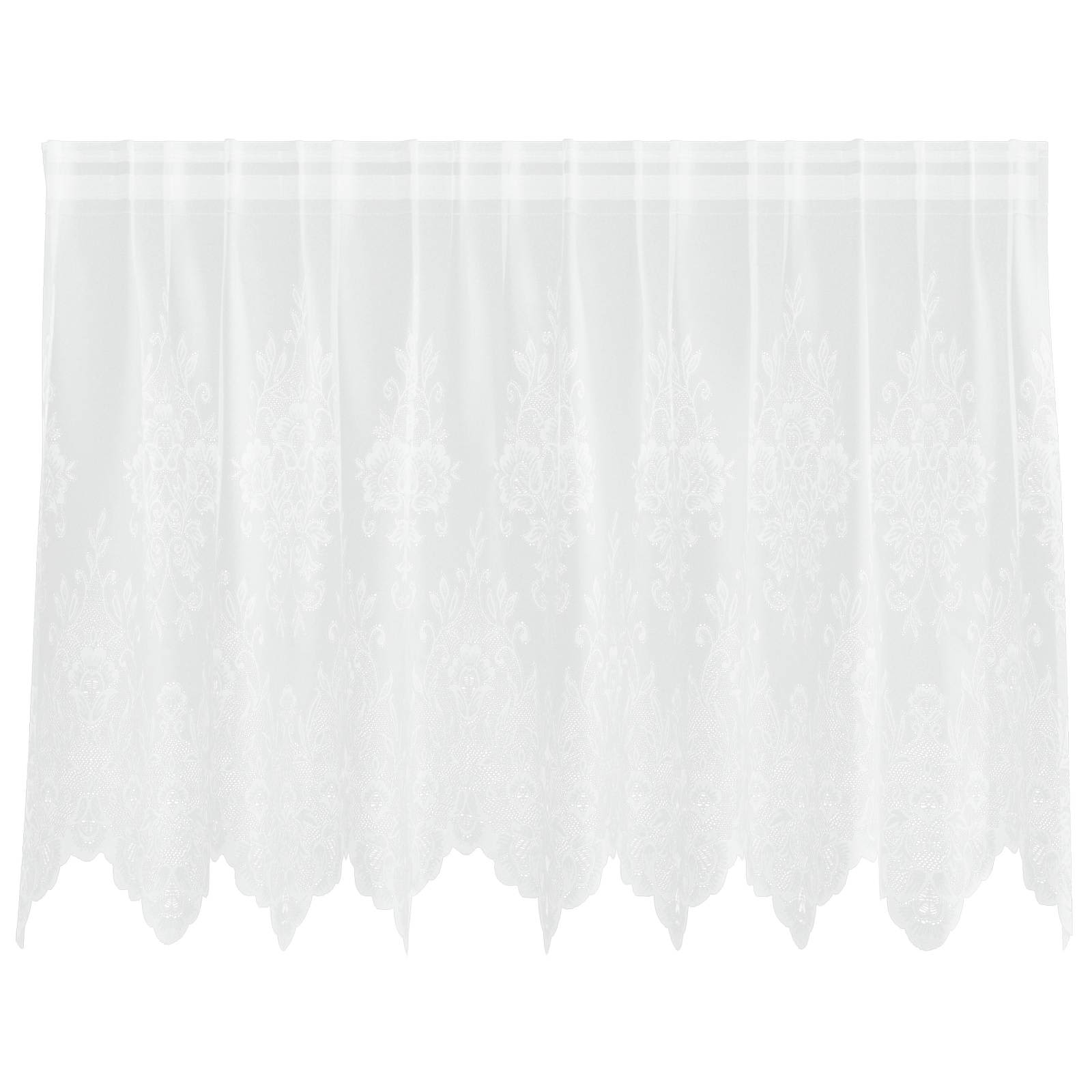 Vidaxl kantgordijn met gordijnen bloemen wit 80 x 200 cm polyester