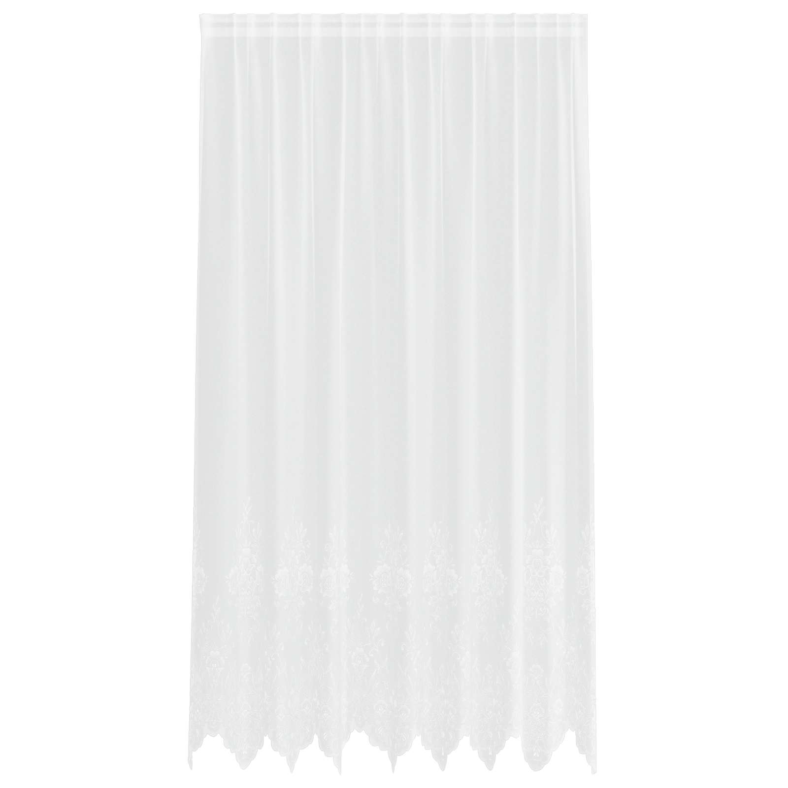 Vidaxl kantgordijn met gordijnen bloemen wit 220 x 200 cm polyester