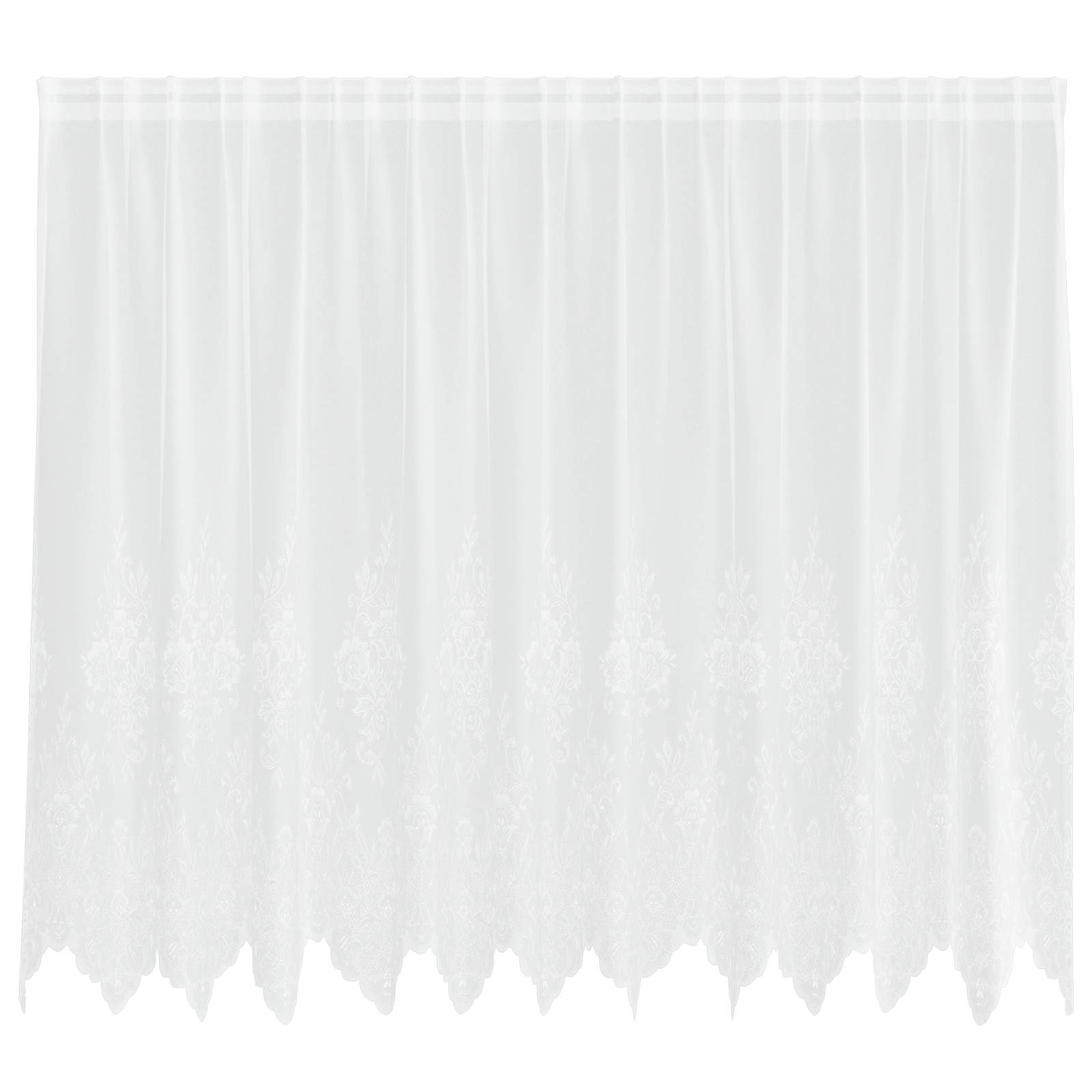 Vidaxl kantgordijn met gordijnen bloemen wit 140 x 300 cm polyester