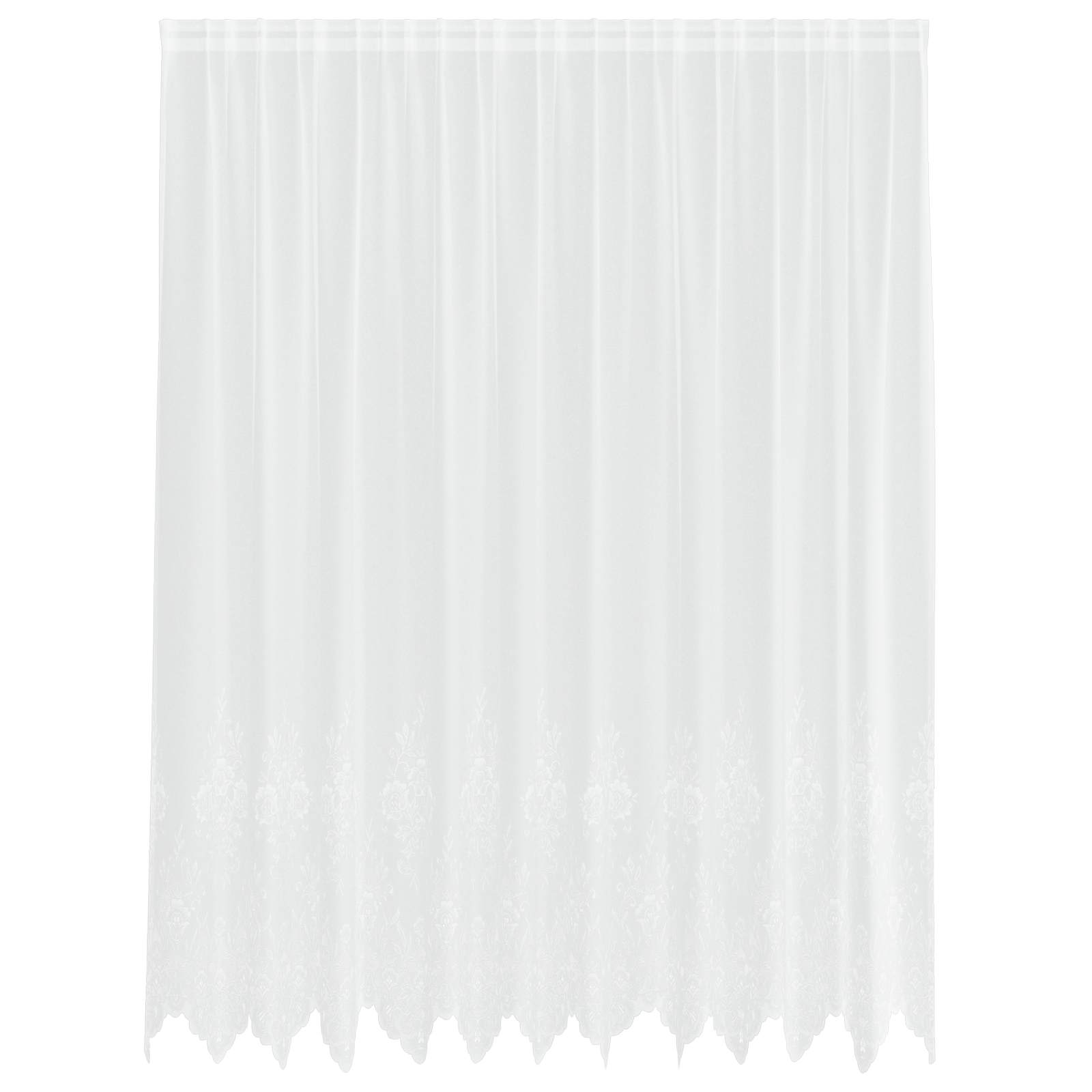 Vidaxl kantgordijn met gordijnen bloemen wit 240 x 300 cm polyester