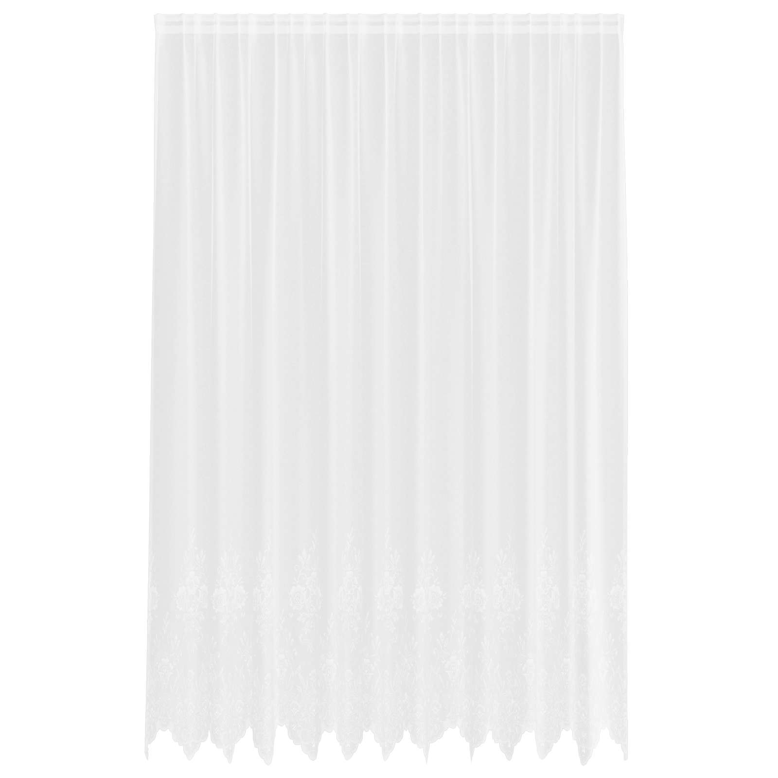 Vidaxl kantgordijn met gordijnen bloemen wit 300 x 300 cm polyester