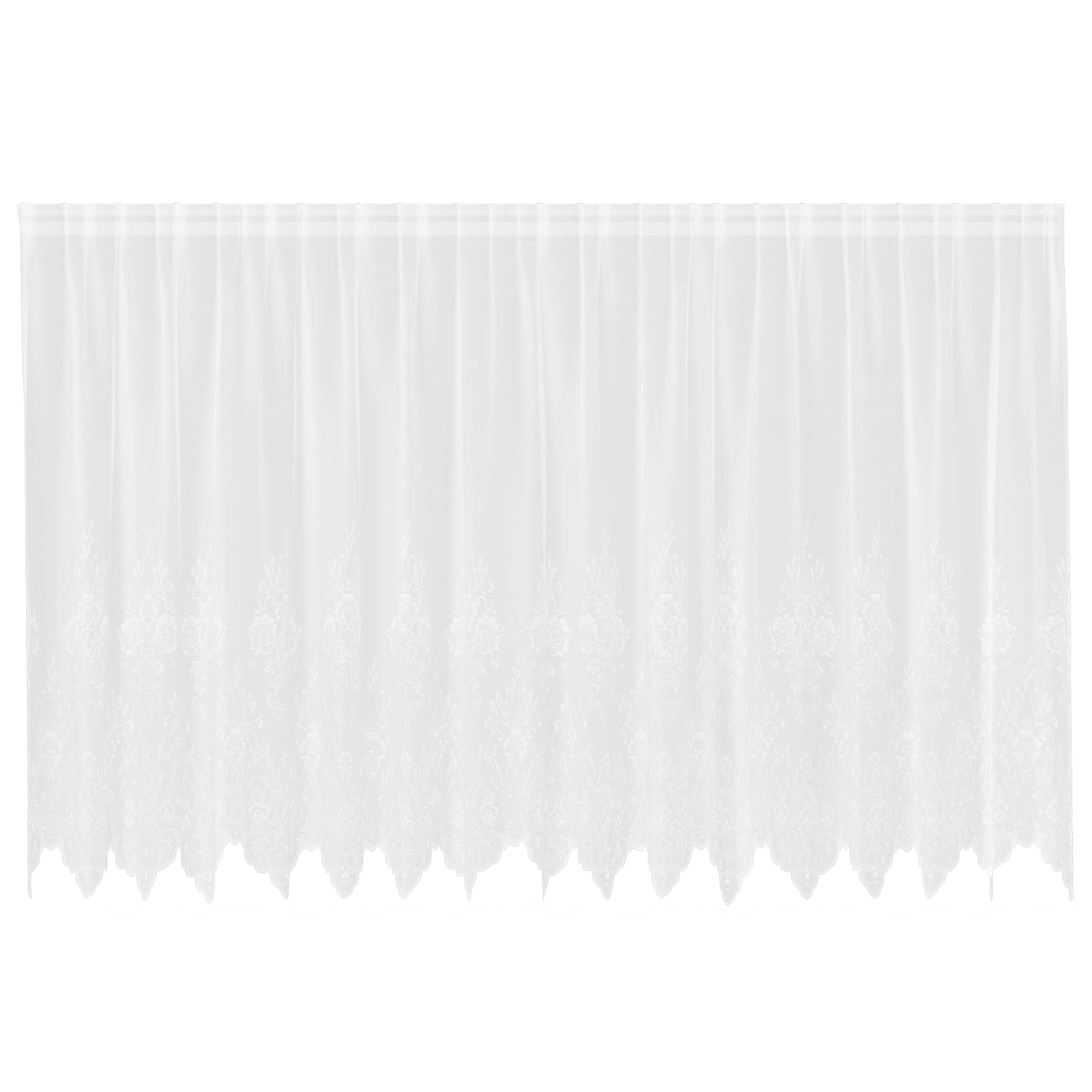 Vidaxl kantgordijn met gordijnen bloemen wit 160 x 400 cm polyester