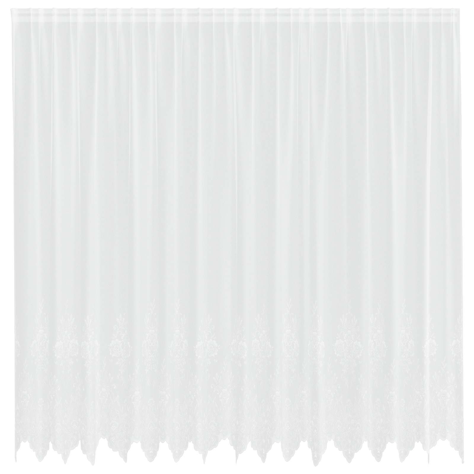 Vidaxl kantgordijn met gordijnen bloemen wit 220 x 400 cm polyester