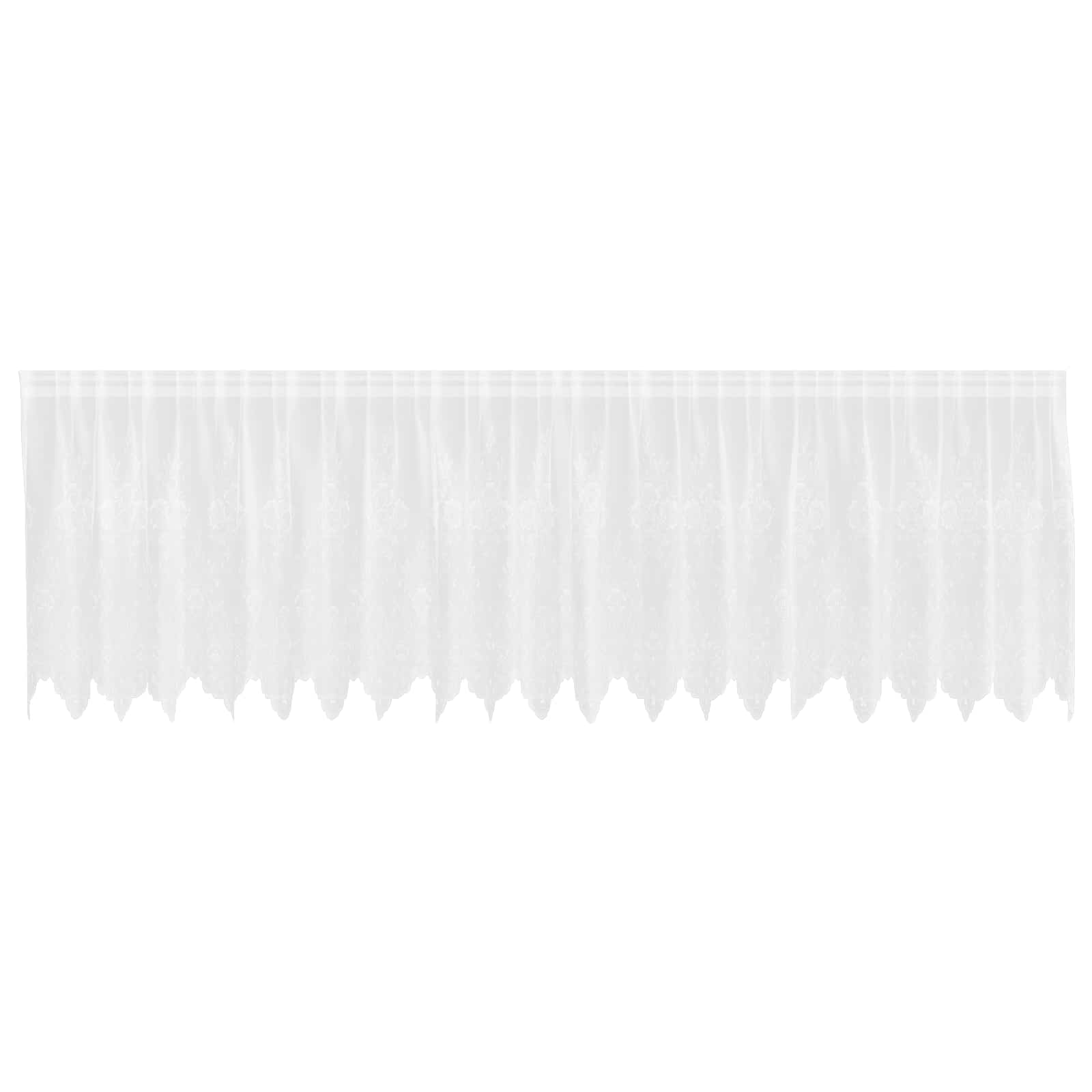 Vidaxl kantgordijn met gordijnen bloemen wit 120 x 500 cm polyester