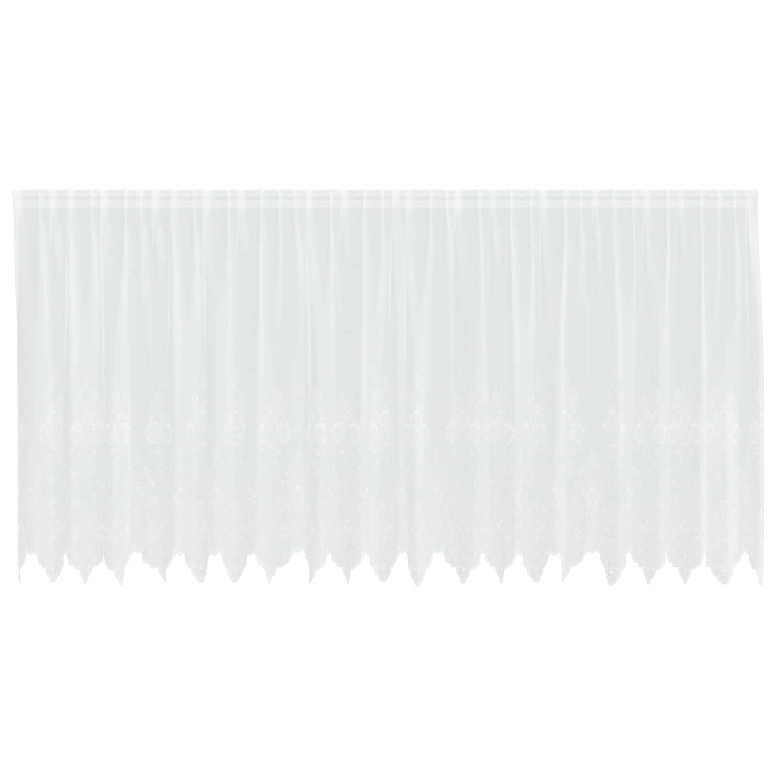 Vidaxl kantgordijn met gordijnen bloemen wit 180 x 500 cm polyester
