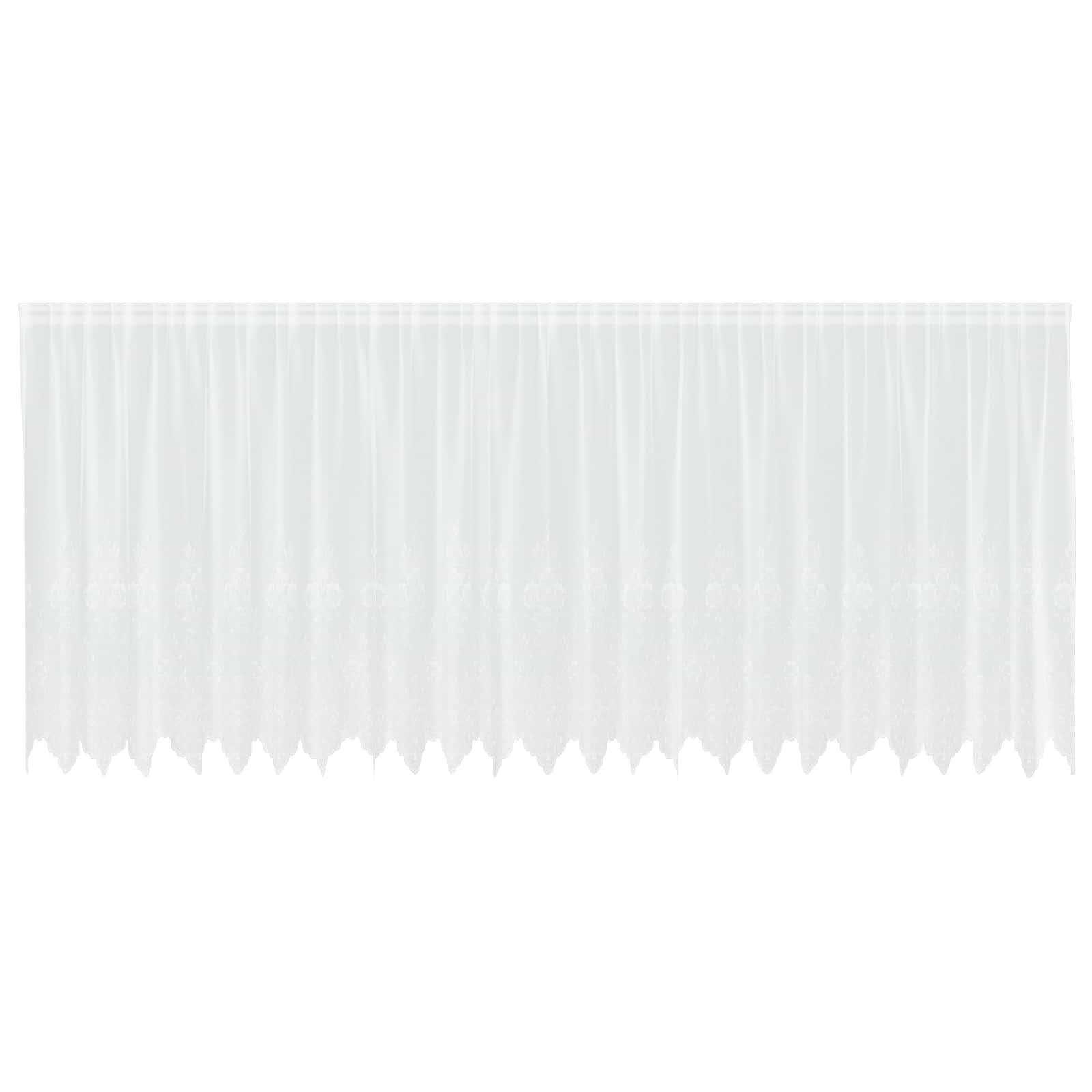 Vidaxl kantgordijn met gordijnen bloemen wit 160 x 600 cm polyester