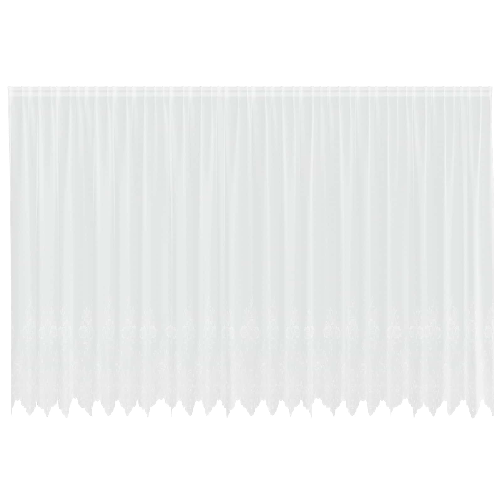 Vidaxl kantgordijn met gordijnen bloemen wit 220 x 600 cm polyester