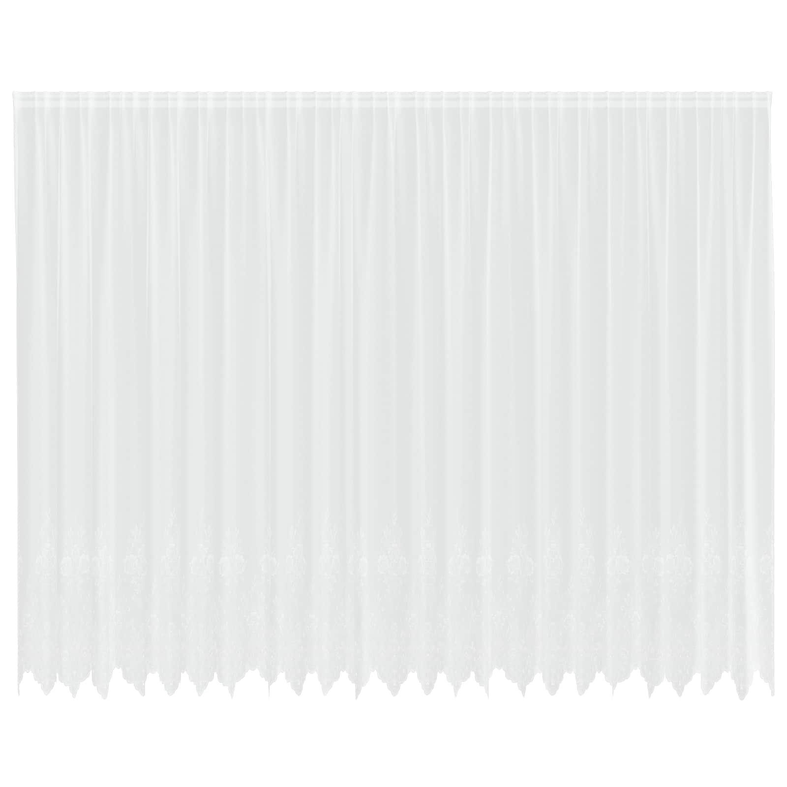 Vidaxl kantgordijn met gordijnen bloemen wit 280 x 600 cm polyester