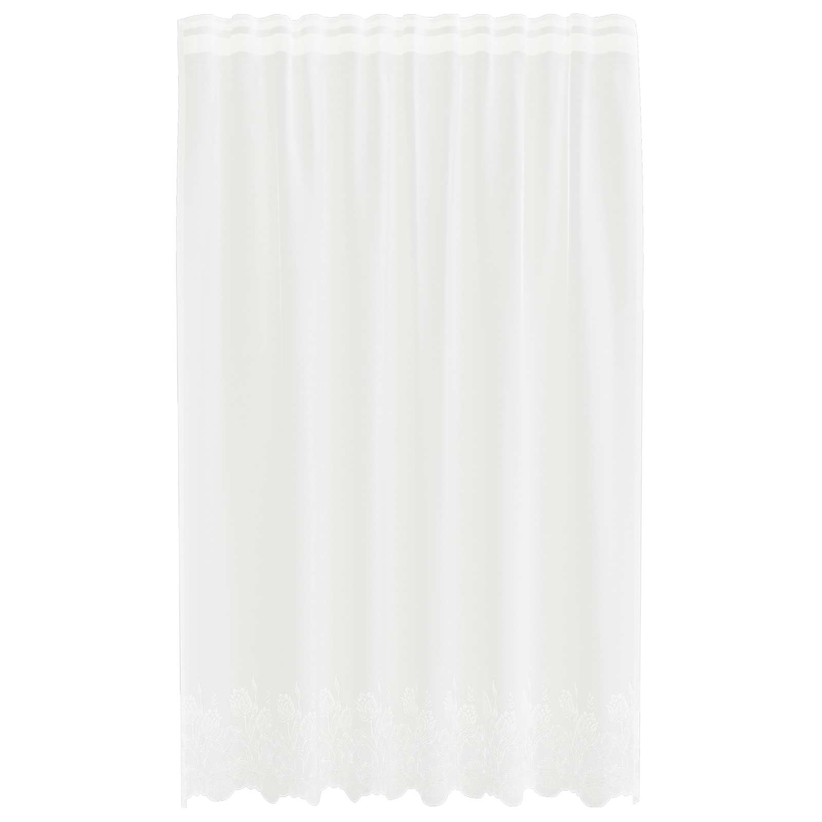 Vidaxl kantgordijn met gordijnen bloemen wit 240 x 150 cm polyester