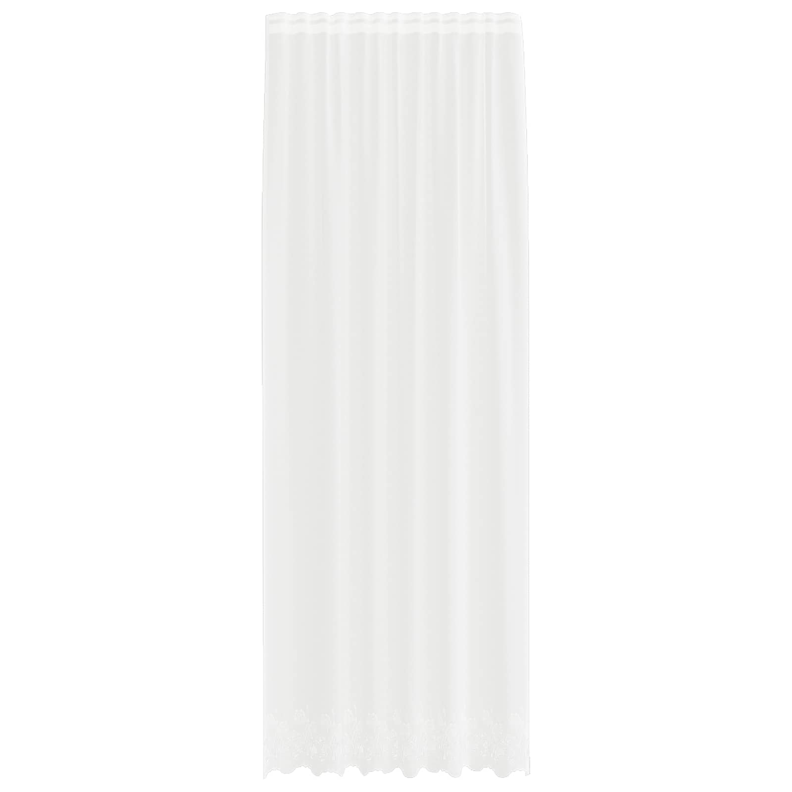 Vidaxl kantgordijn met gordijnen bloemen wit 300 x 150 cm polyester