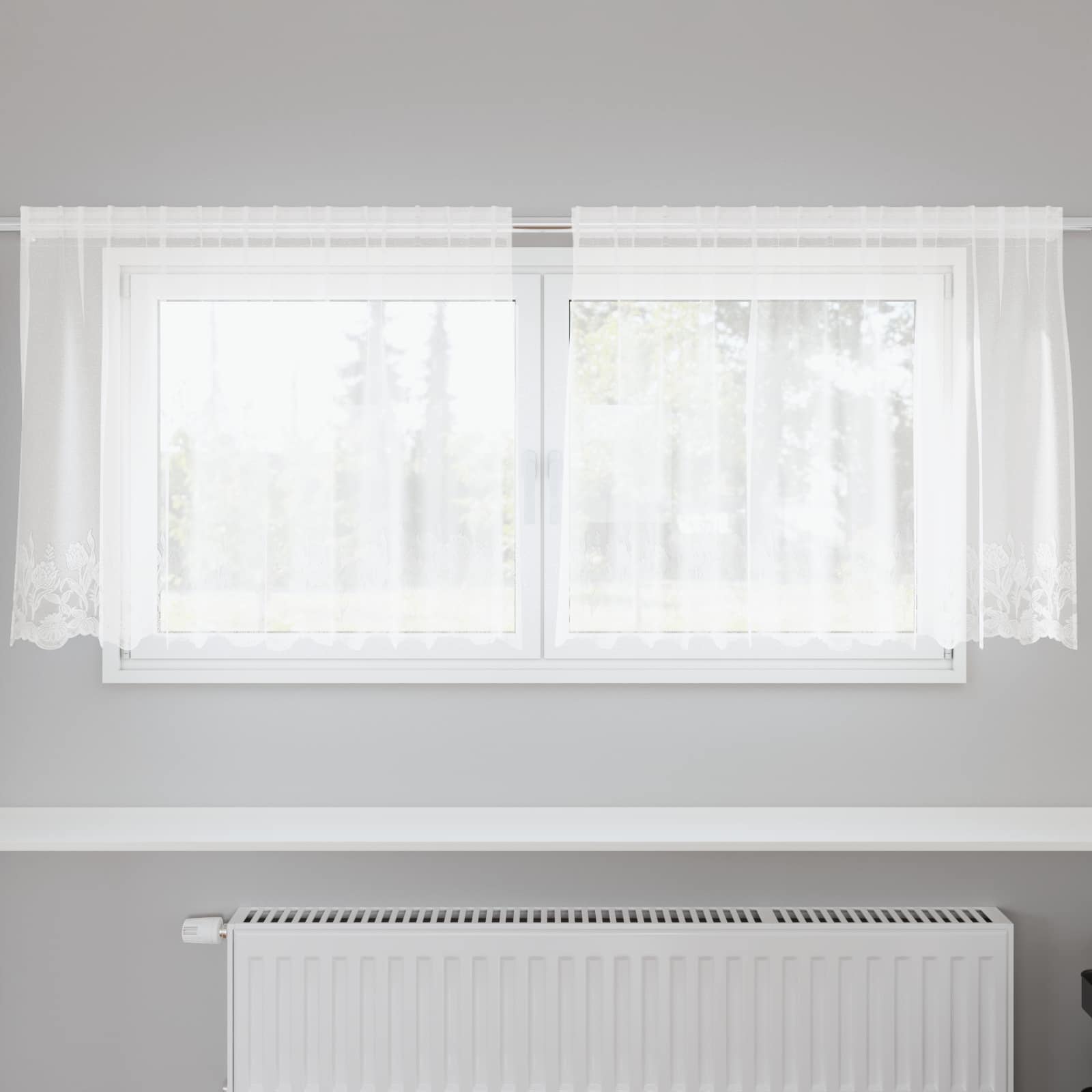 Vidaxl kantgordijn met gordijnen wit 200 x 120 cm polyester