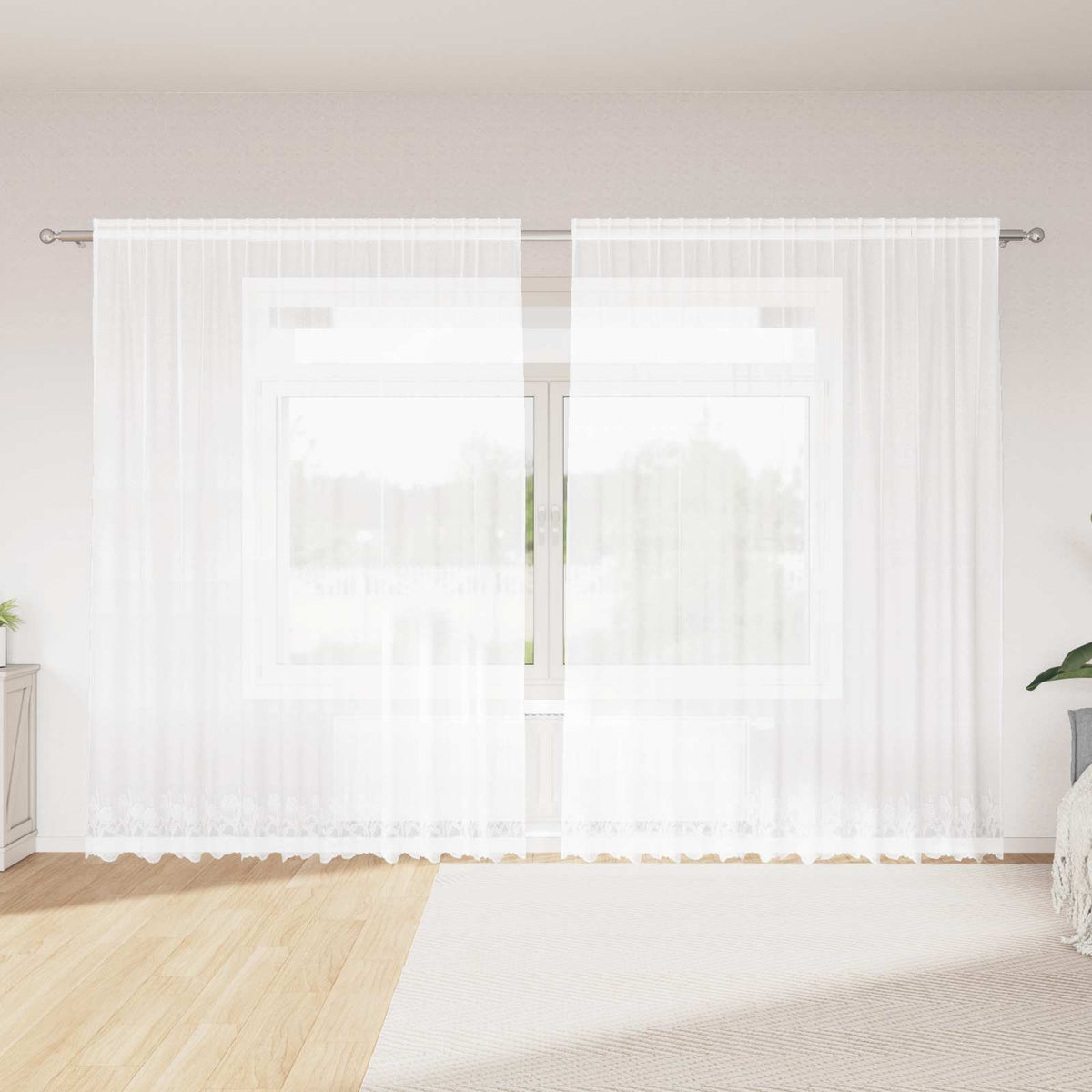 Vidaxl kantgordijn wit 220 x 300 cm polyester