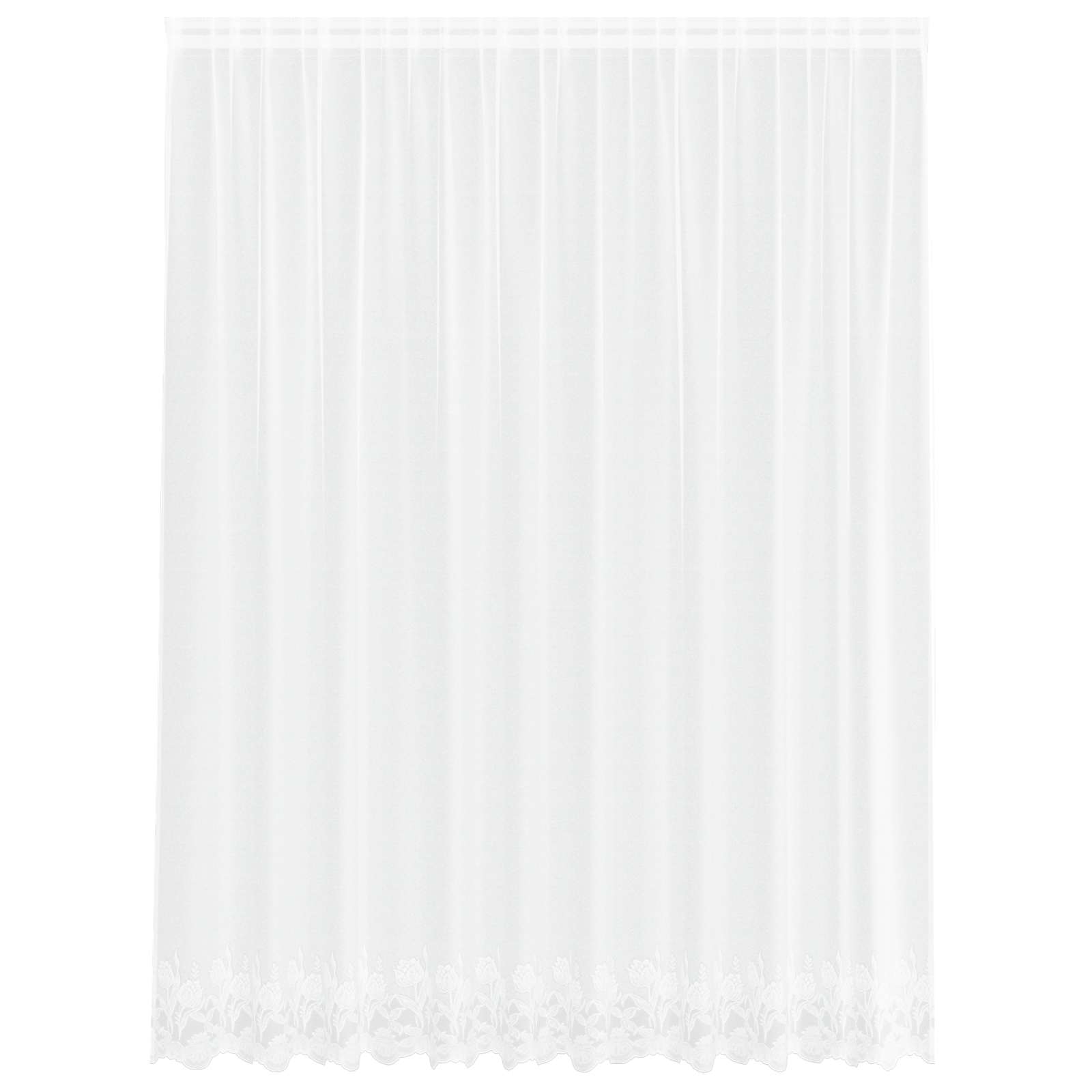 Vidaxl kantgordijn met gordijnen bloemen wit 240 x 300 cm polyester