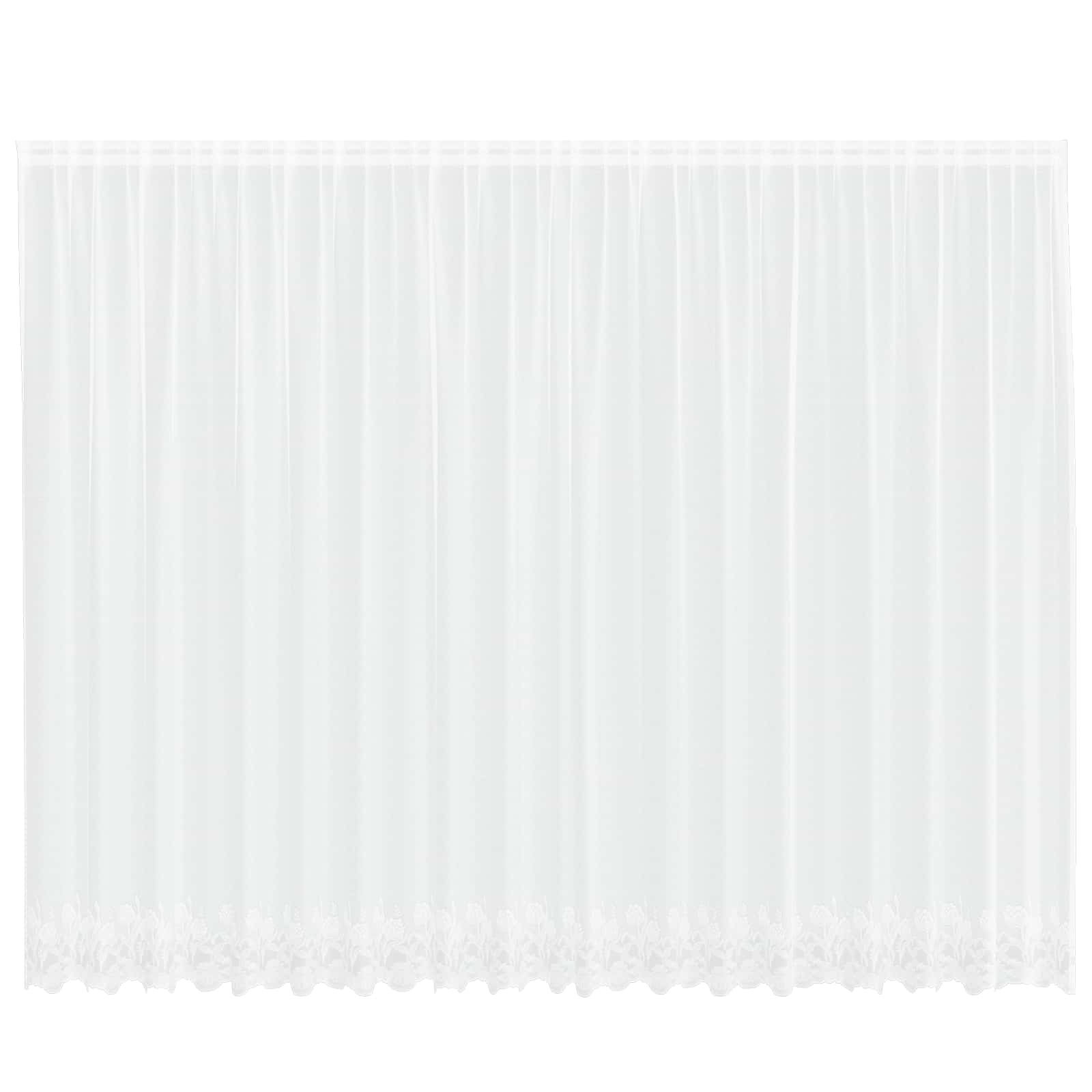 Vidaxl kantgordijn met gordijnen bloemen wit 200 x 500 cm polyester