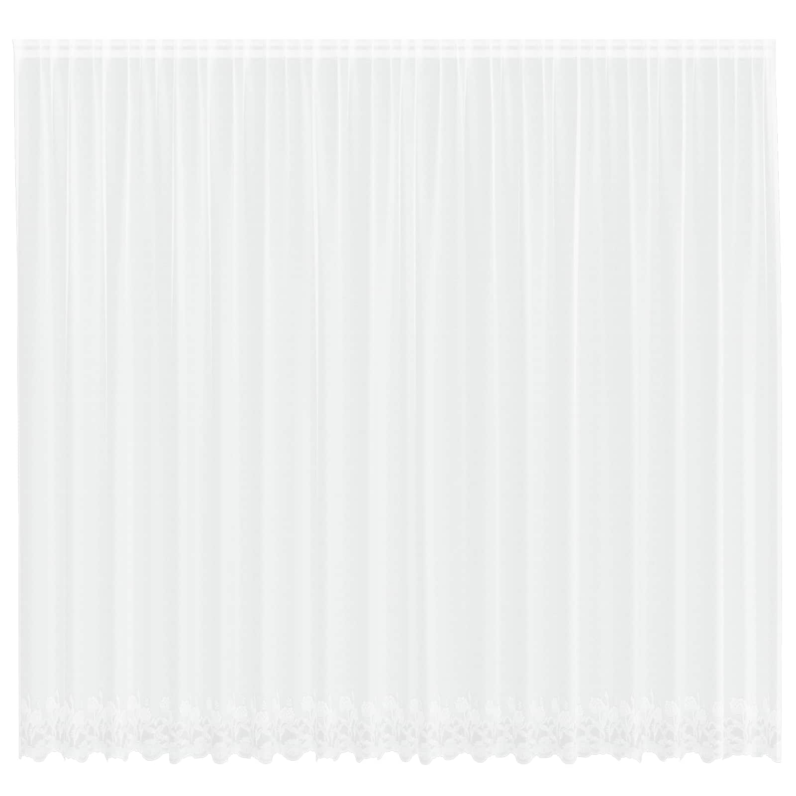 Vidaxl kantgordijn met gordijnen bloemen wit 300 x 500 cm polyester