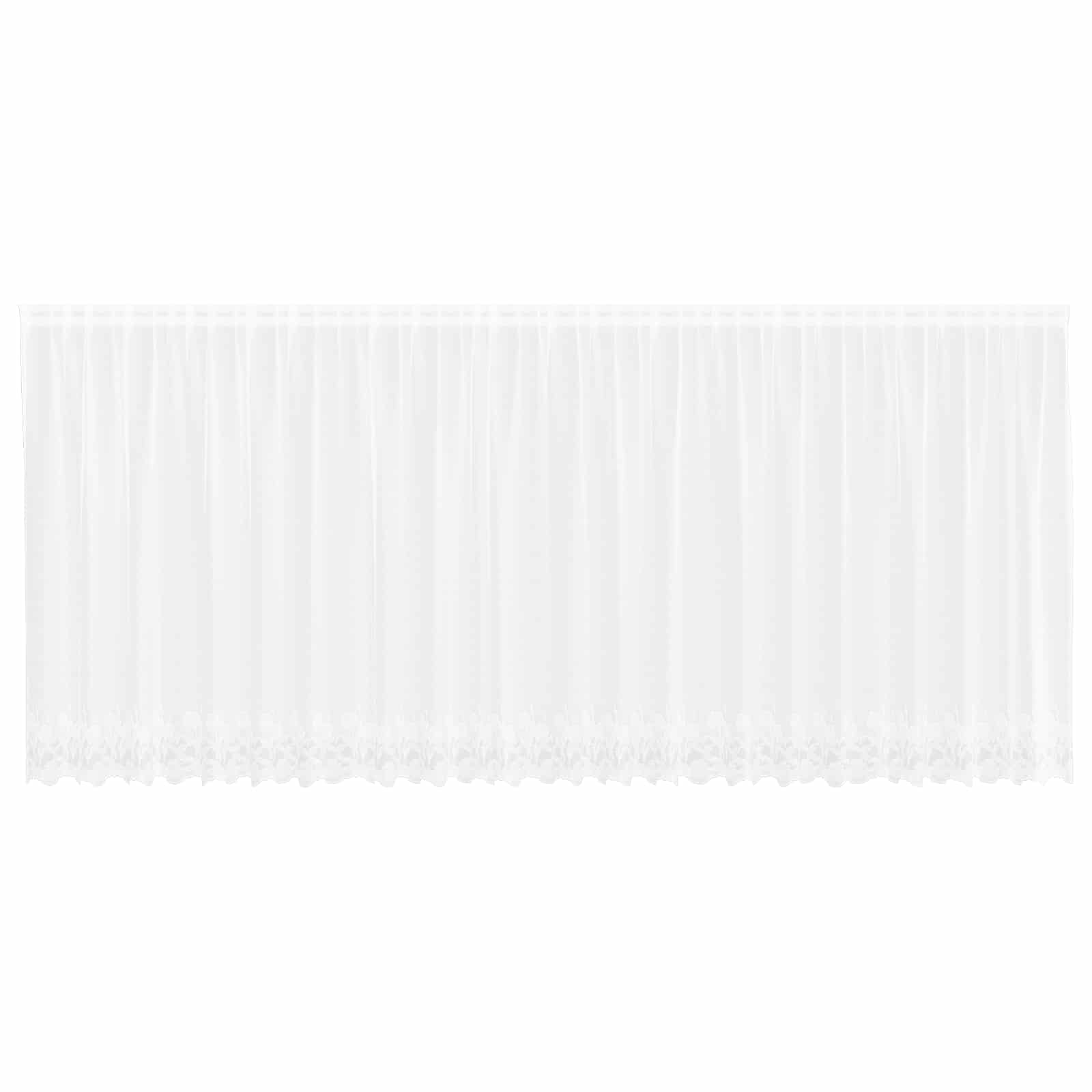 Vidaxl kantgordijn met gordijnen bloemen wit 140 x 600 cm polyester