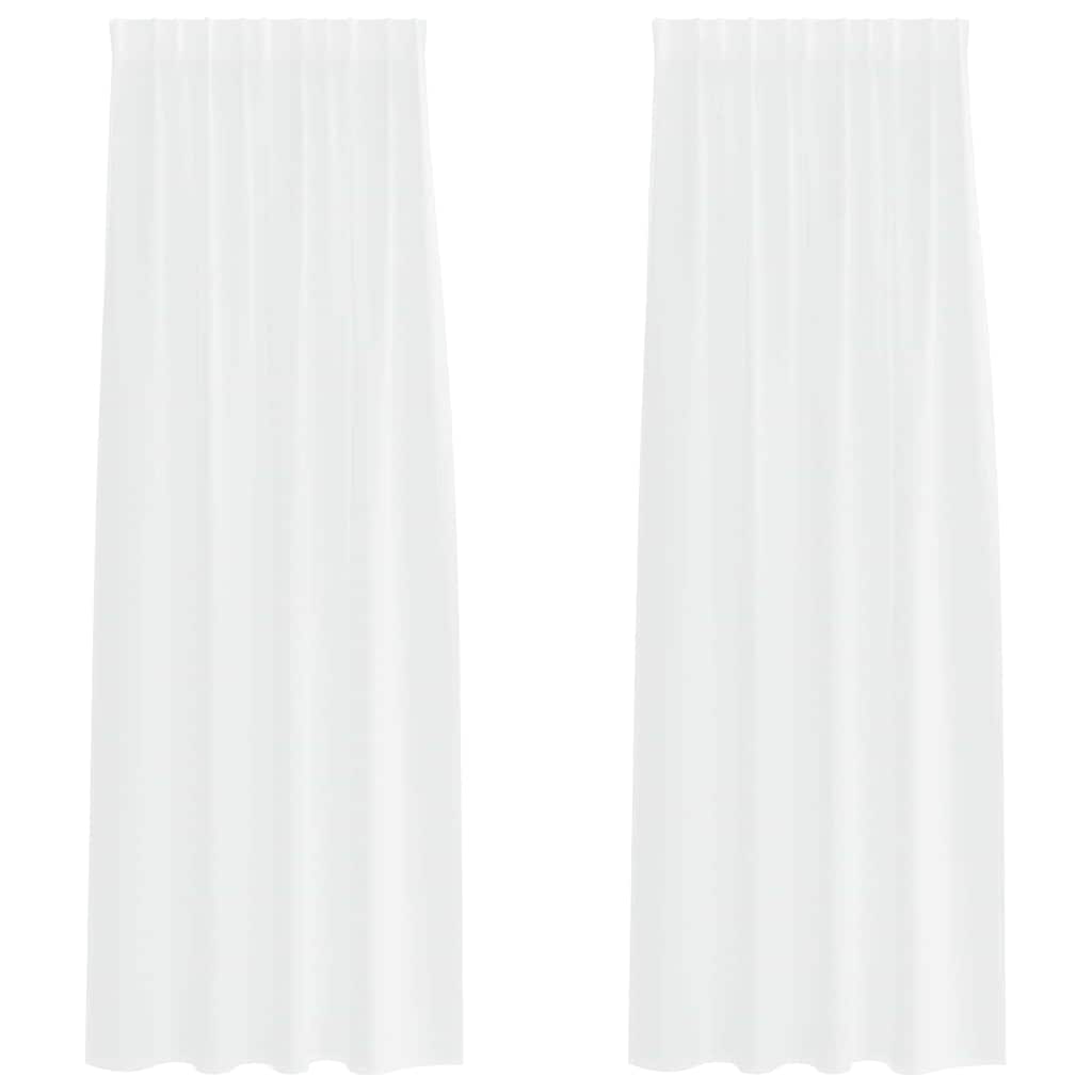 Vidaxl voile gordijn met gordijnen 2 pcs wit 245 x 140 cm polyester