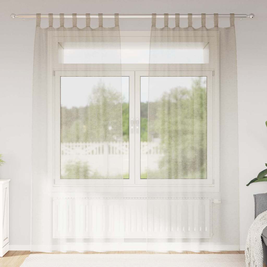 Vidaxl voile gordijn met gordijnen 2 pcs zand 260 x 140 cm polyester