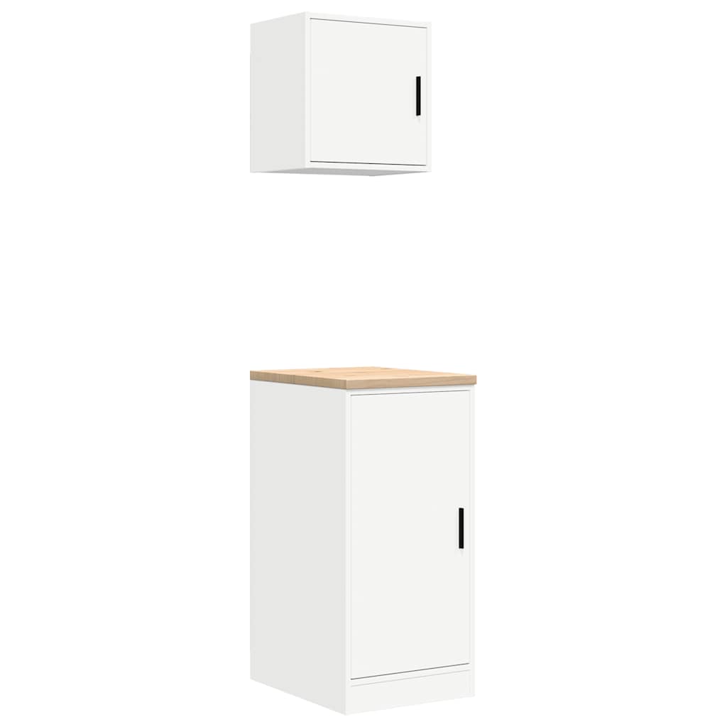 Vidaxl garagekasten 2 st spaanplaat wit