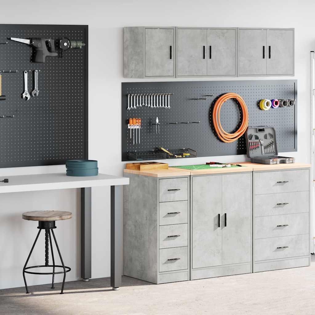 Vidaxl garagekasten 2 st bewerkt hout betongrijs