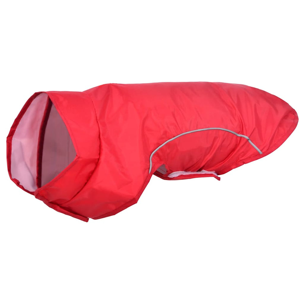 Vidaxl hondenregenjas met reflecterende strips polyester rood m