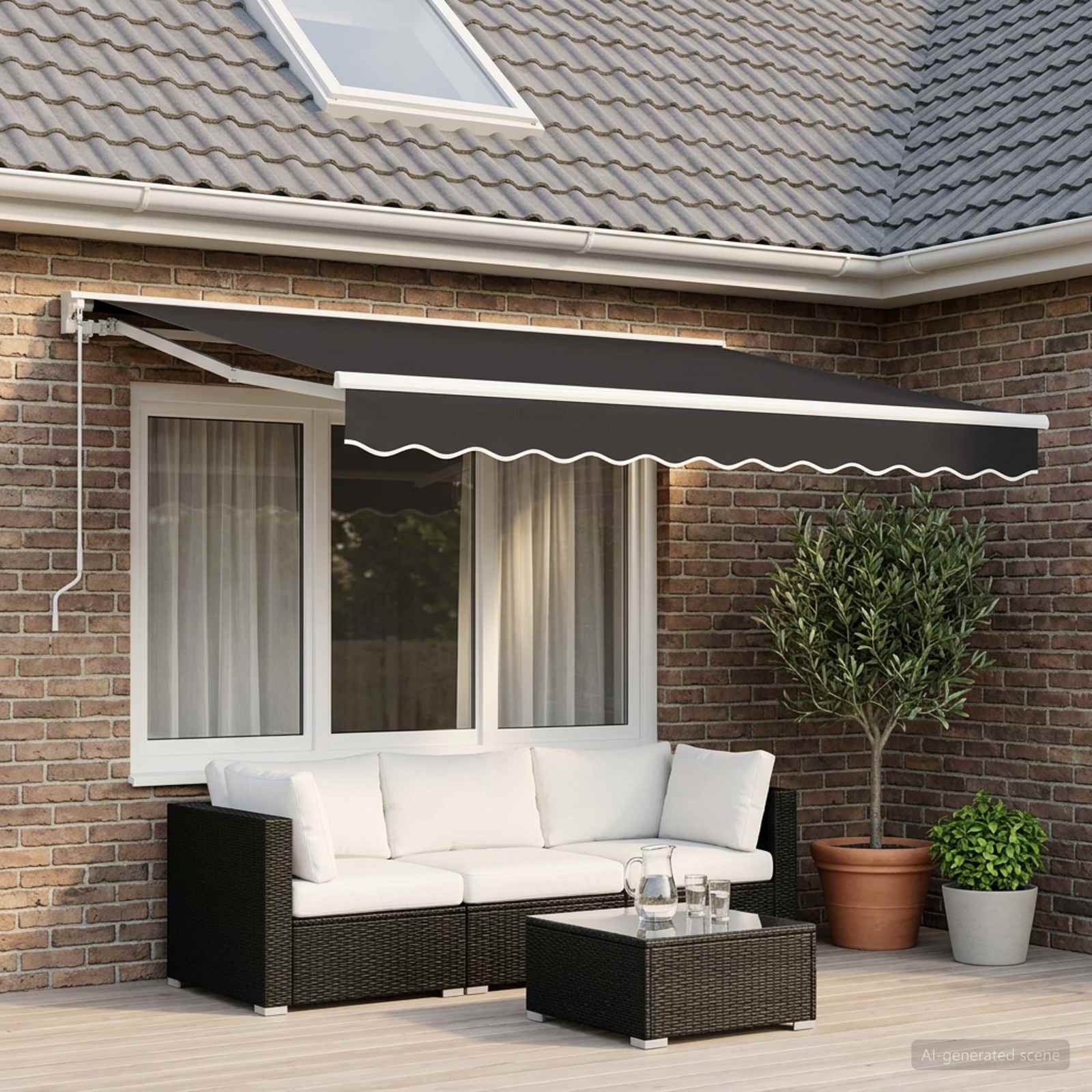 Vidaxl vervangend zonneschermdoek voor 2,5x2 m antraciet polyester