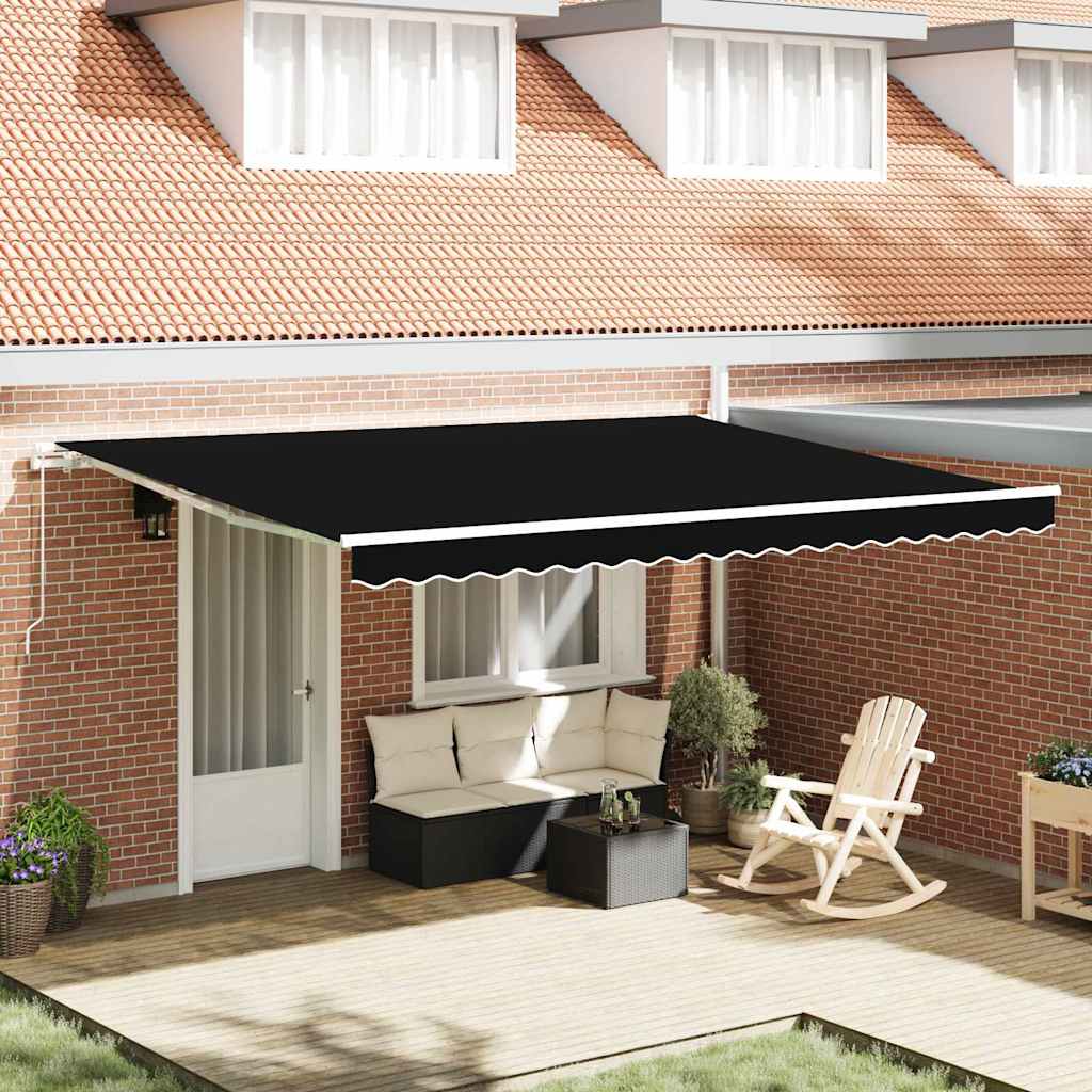 Vidaxl vervangingsdoek voor zonnescherm zwart 430 x 295 cm polyester