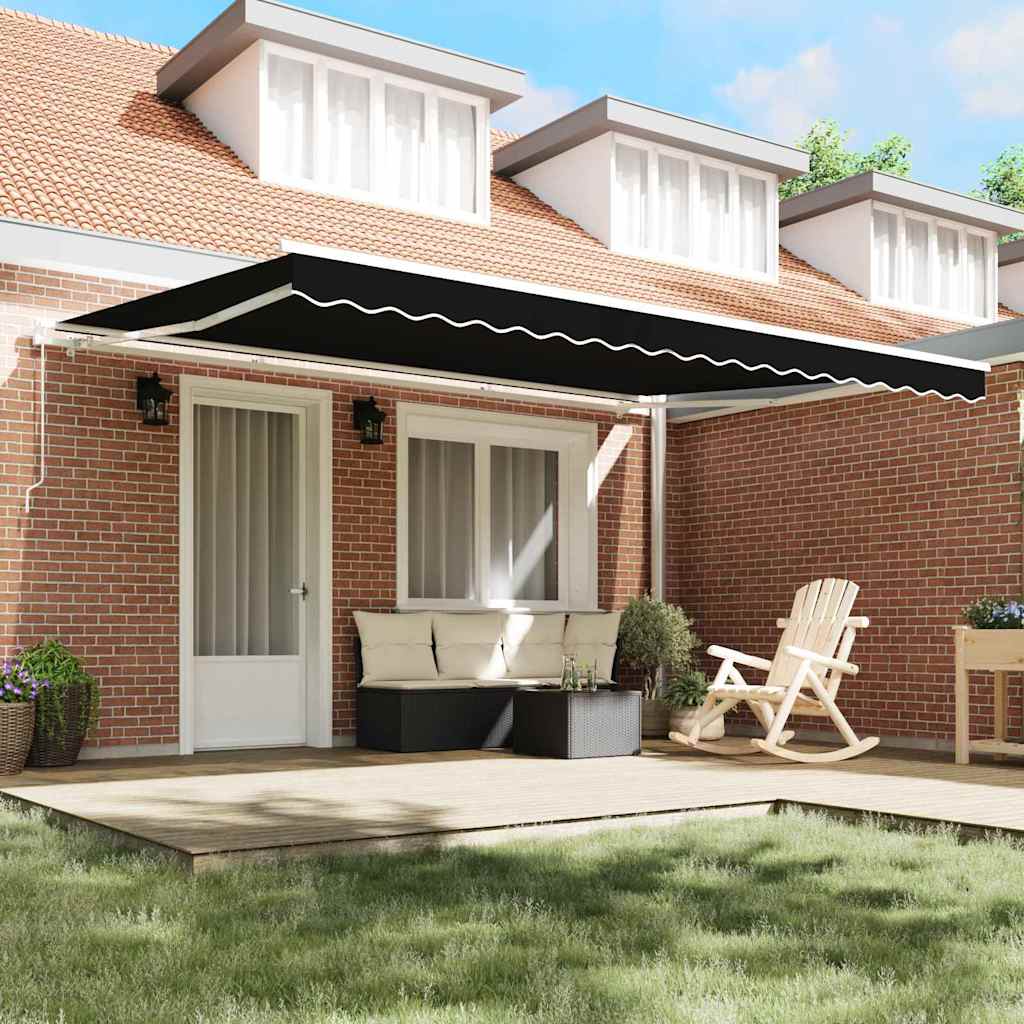 Vidaxl vervangingsdoek voor zonnescherm zwart 430 x 295 cm polyester