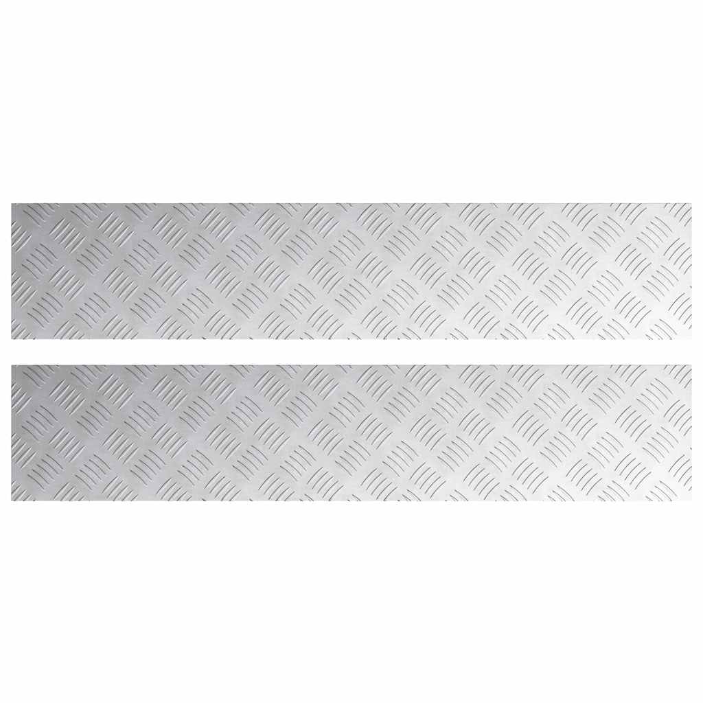 Vidaxl trap tread rechthoekig 2 pcs zilver 100 x 20 cm aluminium