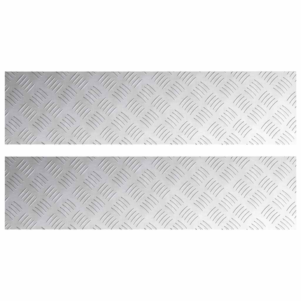 Vidaxl trap tread rechthoekig 2 pcs zilver 100 x 25 cm aluminium