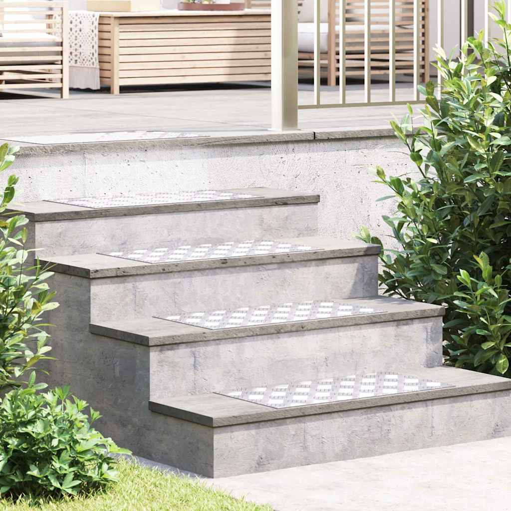 Vidaxl trap tread rechthoekig 4 pcs zilver 60 x 30 cm aluminium