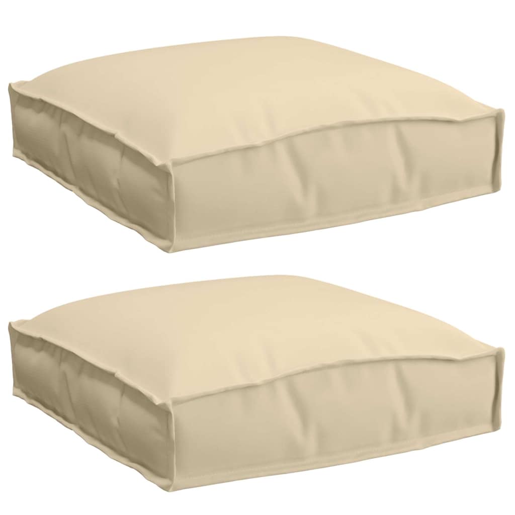Vidaxl kussen 2 pcs beige 40 x 40 x 8 cm oxford stof